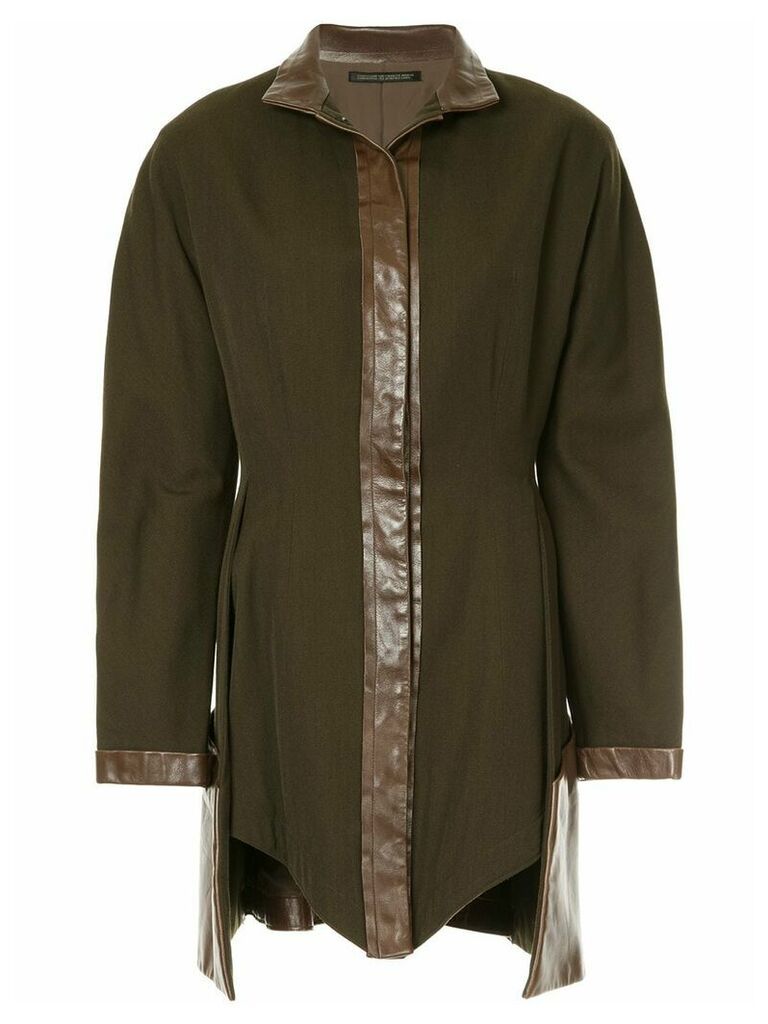 Yohji Yamamoto Pre-Owned stand-collar asymmetric jacket - Green