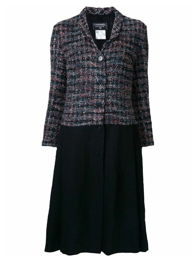 Chanel Pre-Owned contrast panel coat - Multicolour