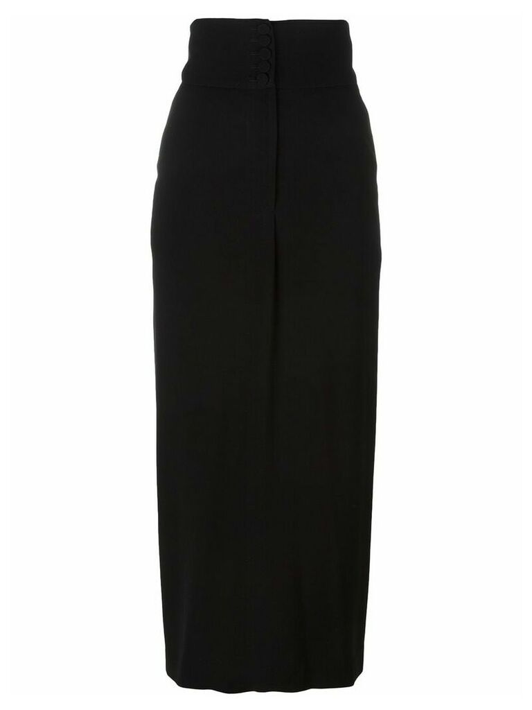 Jean Paul Gaultier Pre-Owned long high waisted skirt - Black