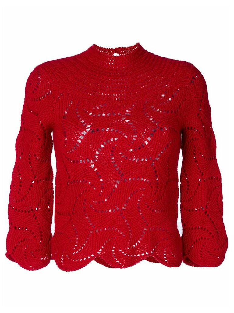 Comme Des Garçons Pre-Owned crochet sweater - Red