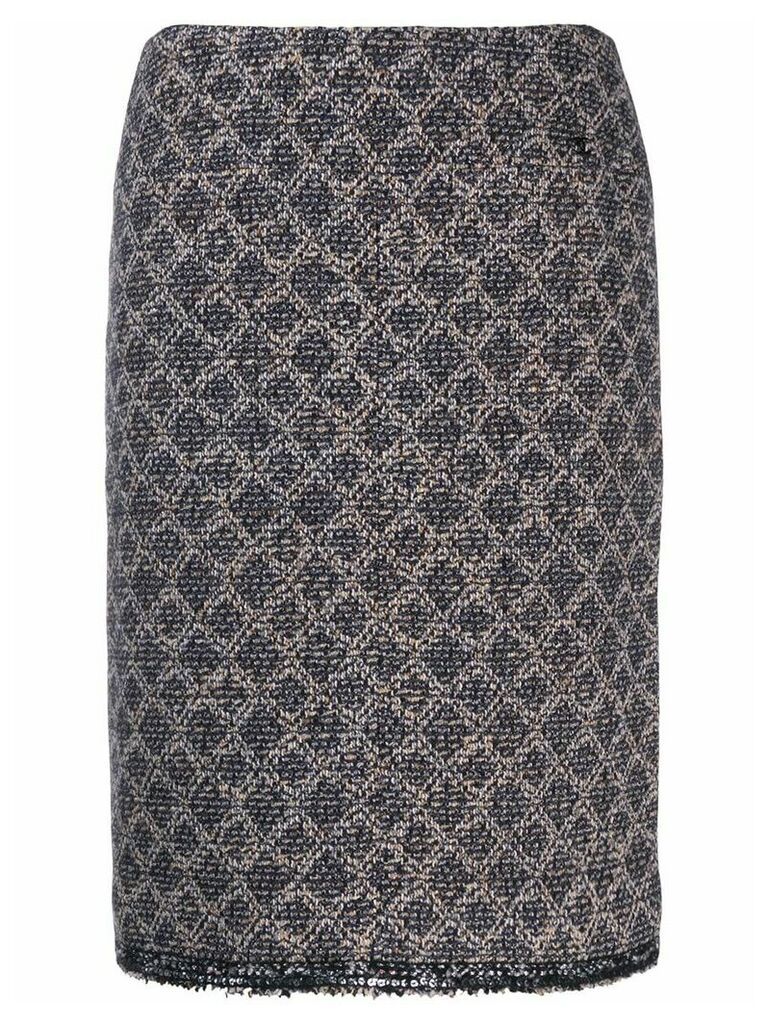 Chanel Pre-Owned 2004's geometric pattern skirt - Blue