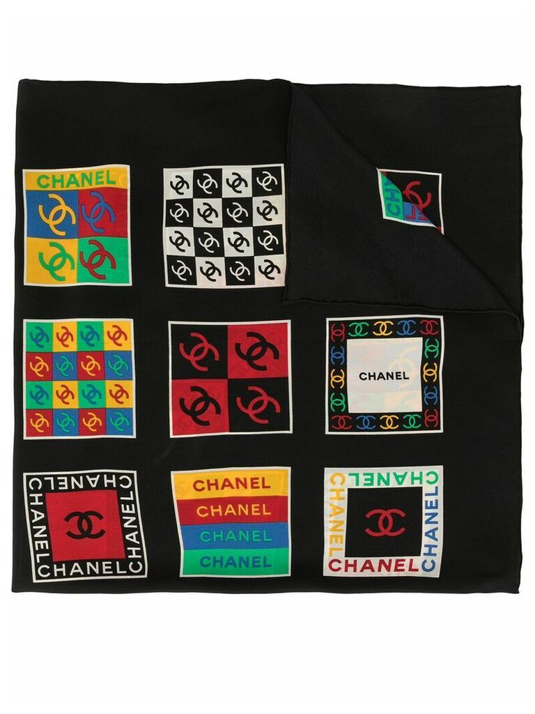 Chanel Pre-Owned logo scarf - Black