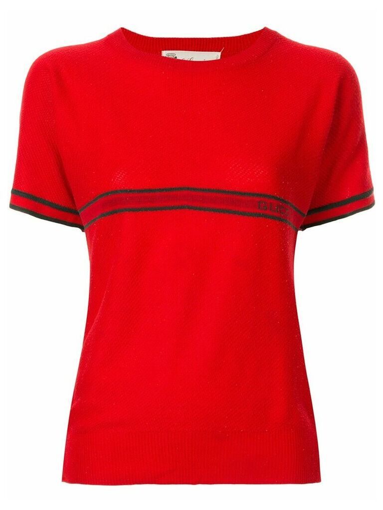 Gucci Pre-Owned Web stripe T-shirt - Red