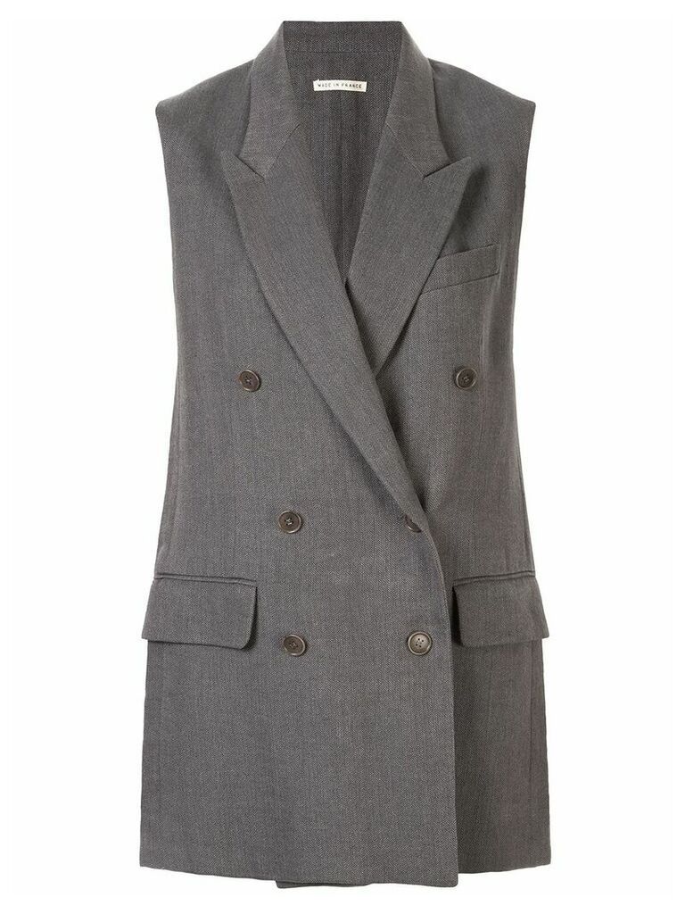 Hermès pre-owned peaked lapels elongated waistcoat - Grey