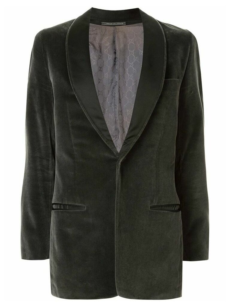 Gucci Pre-Owned textured shawl lapel jacket - Green