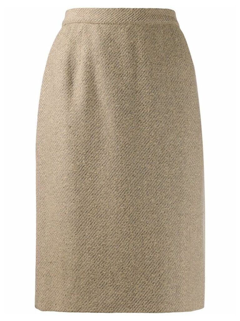 Valentino Pre-Owned 1980s woven pencil skirt - Brown