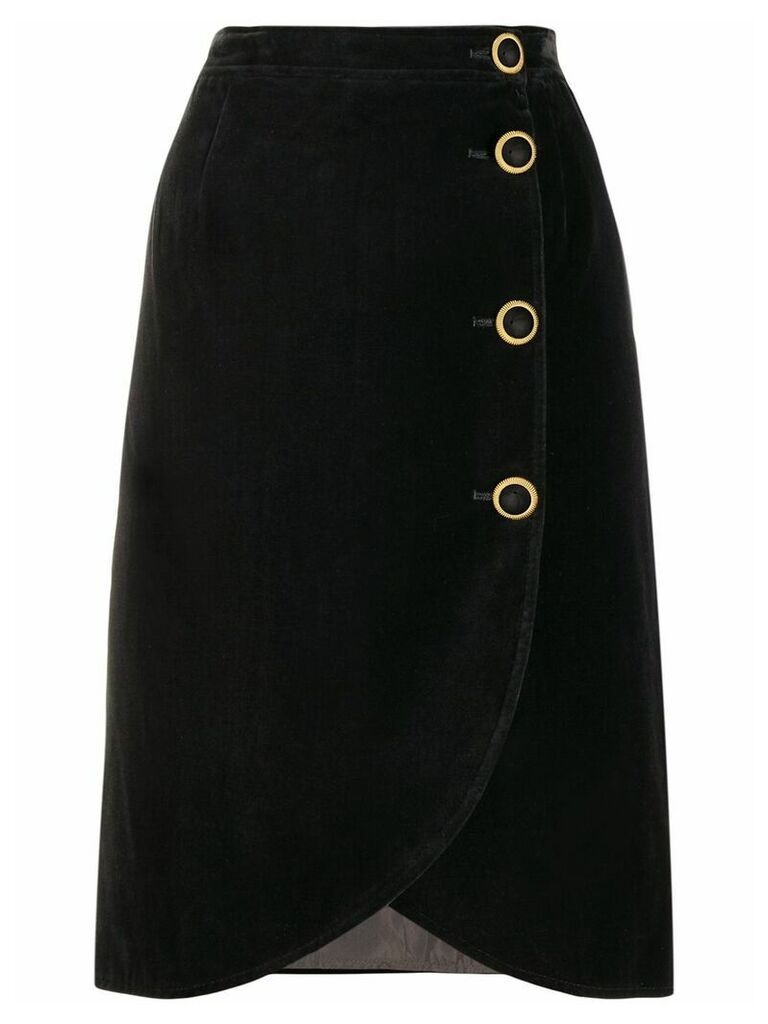 Valentino Pre-Owned 1980s wrap-front skirt - Black