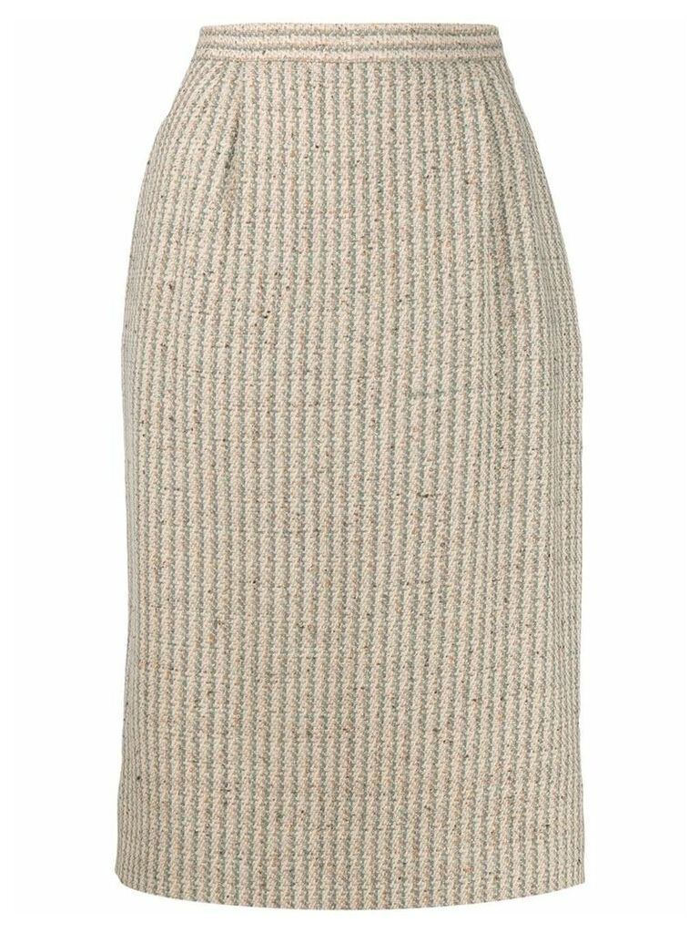 Valentino Pre-Owned 1990s striped straight woven skirt - Neutrals