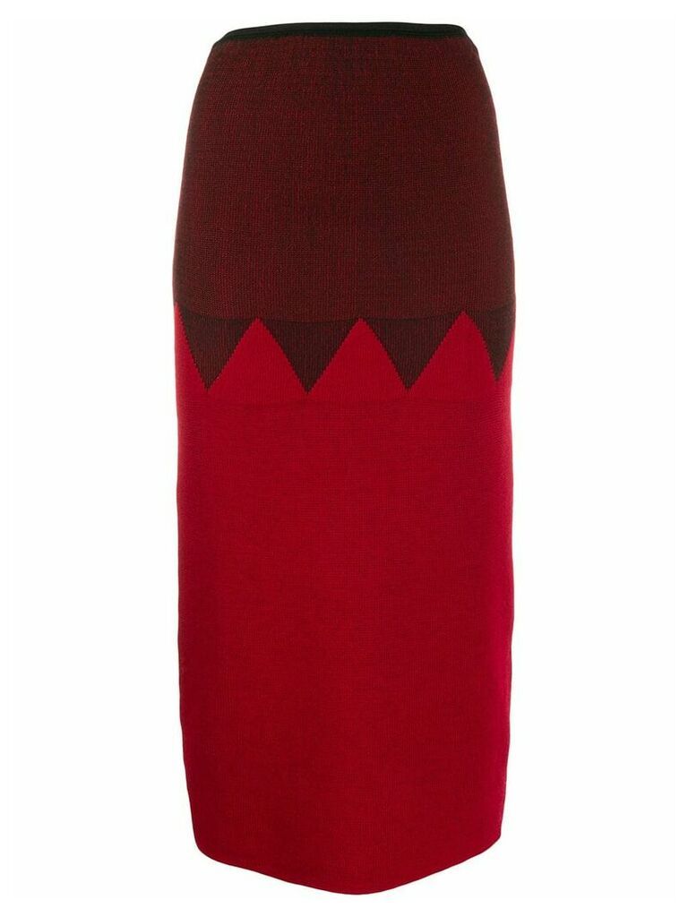 Jean Paul Gaultier Pre-Owned 1987 zigzag panelled skirt - Red