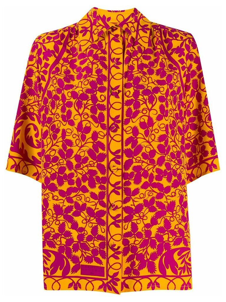 Christian Lacroix Pre-Owned 1990s foliage print shirt - ORANGE