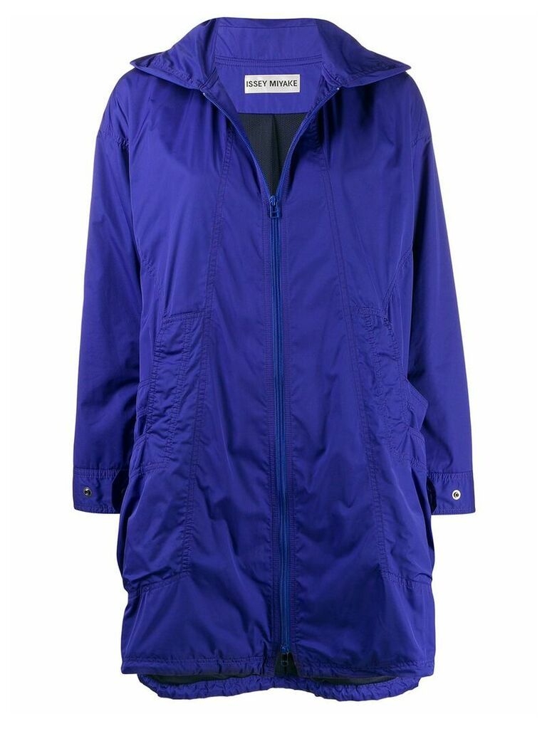 Issey Miyake Pre-Owned 2000s hooded raincoat - PURPLE