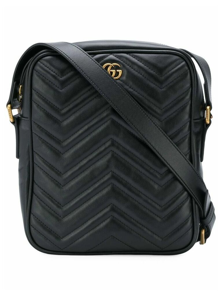 Gucci textured logo messenger bag - Black