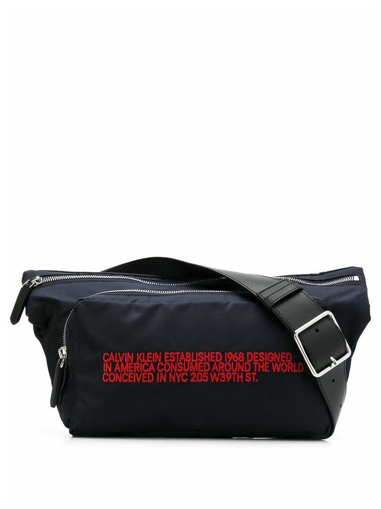 Calvin Klein 205W39nyc slogan embroidered belt bag - Blue