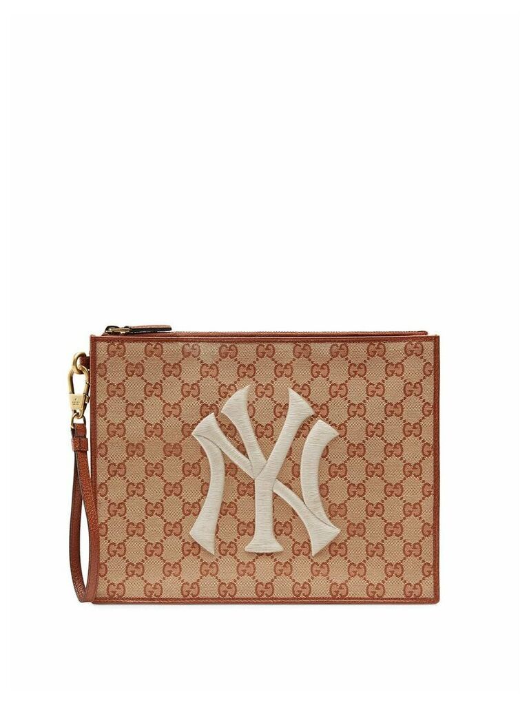 Gucci Original GG pouch with NY Yankees™ patch - NEUTRALS