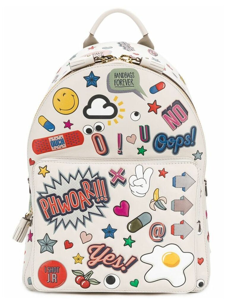Anya Hindmarch all over stickers mini backpack - Neutrals