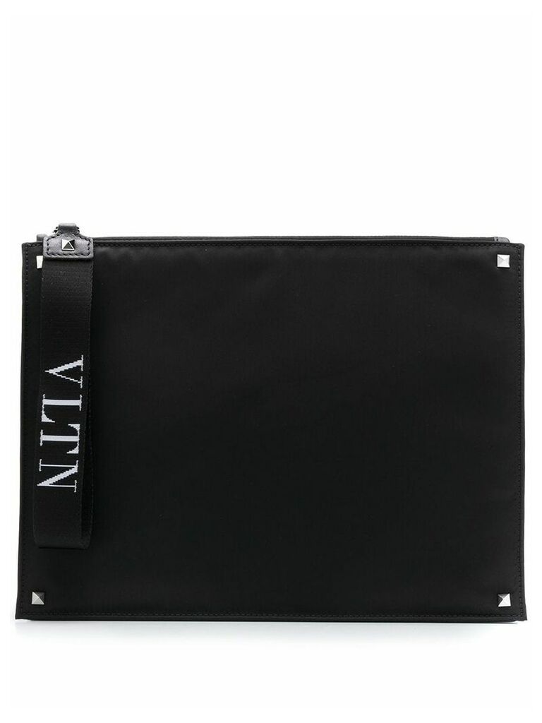 Valentino Valentino Garavani VLTN strap clutch - Black