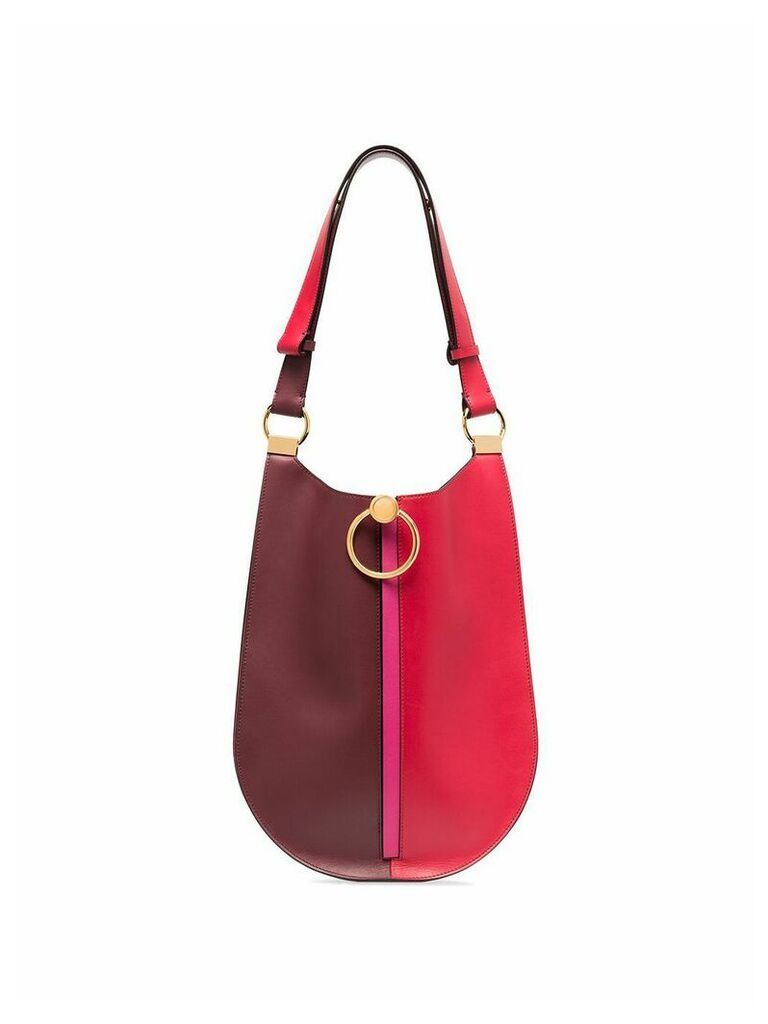 Marni red and burgundy bi-colour leather shoulder bag