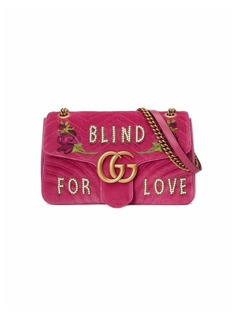 Gucci fuchsia pink GG Marmont medium shoulder bag
