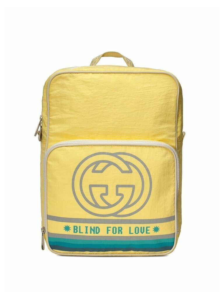 Gucci Medium backpack with Interlocking G print - Yellow