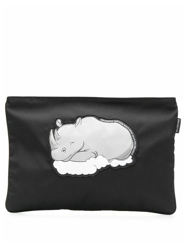 Balenciaga rhino print Explorer pouch - Black