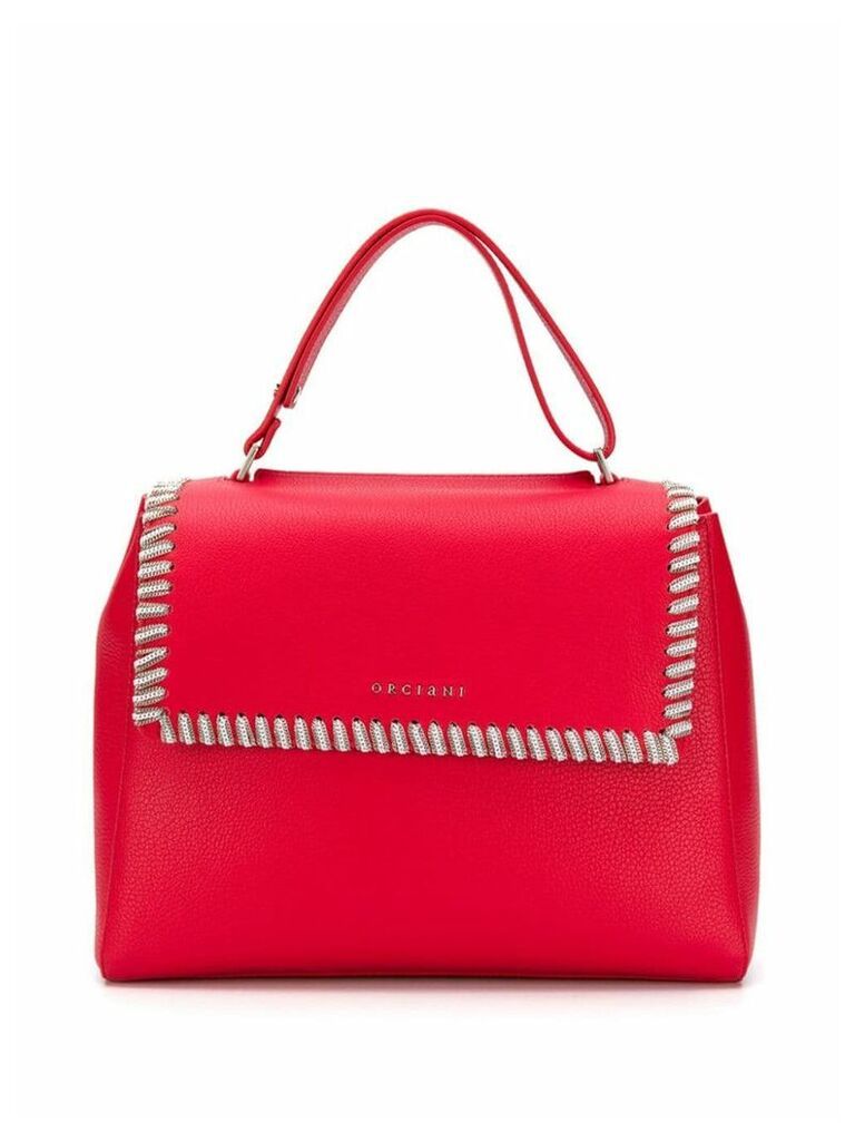 Orciani chain embellished tote bag - Red
