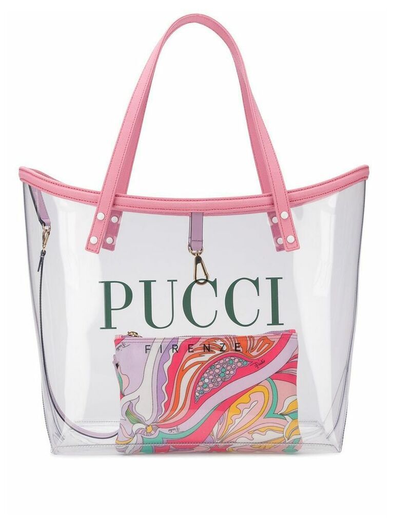 Emilio Pucci Transparent Logo Twist Tote - NEUTRALS