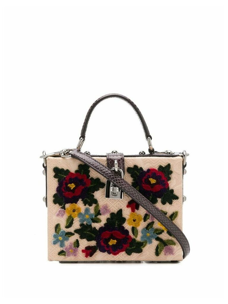 Dolce & Gabbana floral applique Dolce box bag - Neutrals