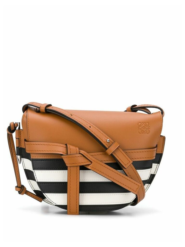 Loewe small Gate striped shoulder bag - Brown