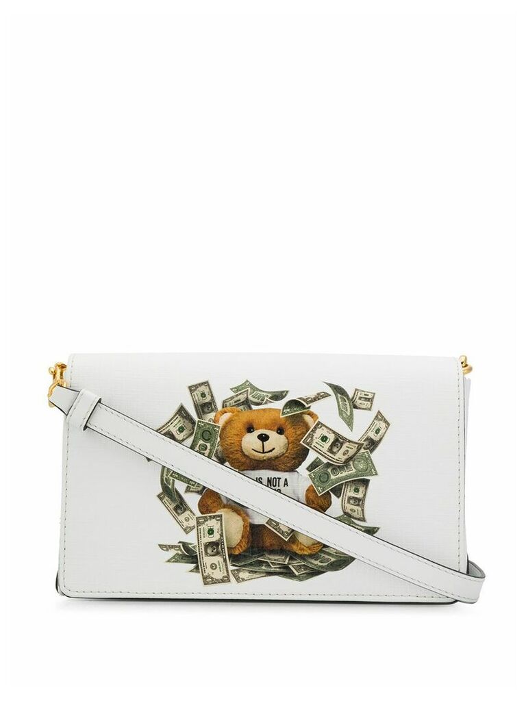Moschino Cash Teddy shoulder bag - White