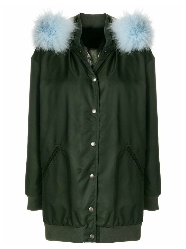 Mr & Mrs Italy detachable hood midi coat - Green