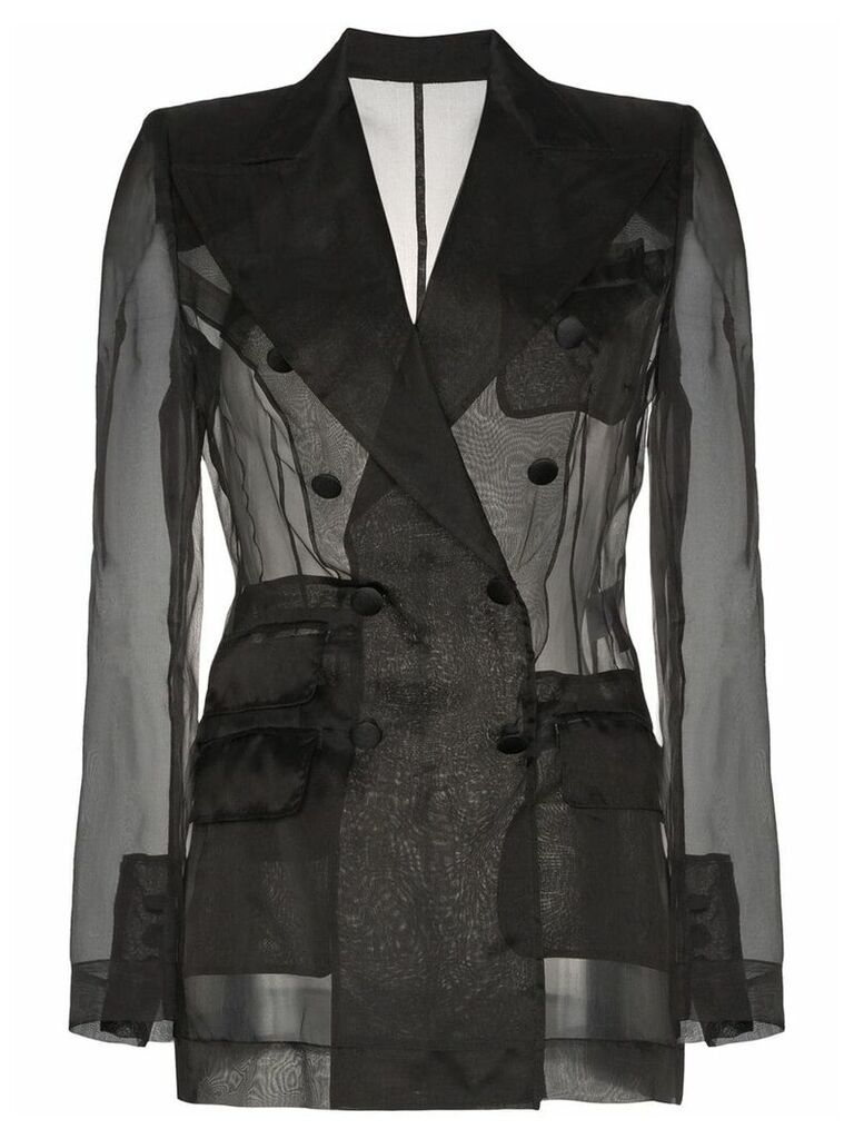 Dolce & Gabbana Sheer organza double breasted jacket - Black