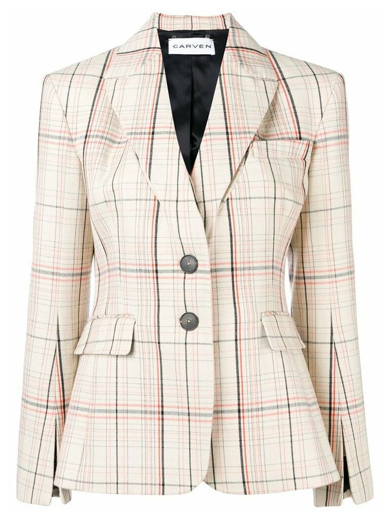 Carven checked fitted balzer - NEUTRALS