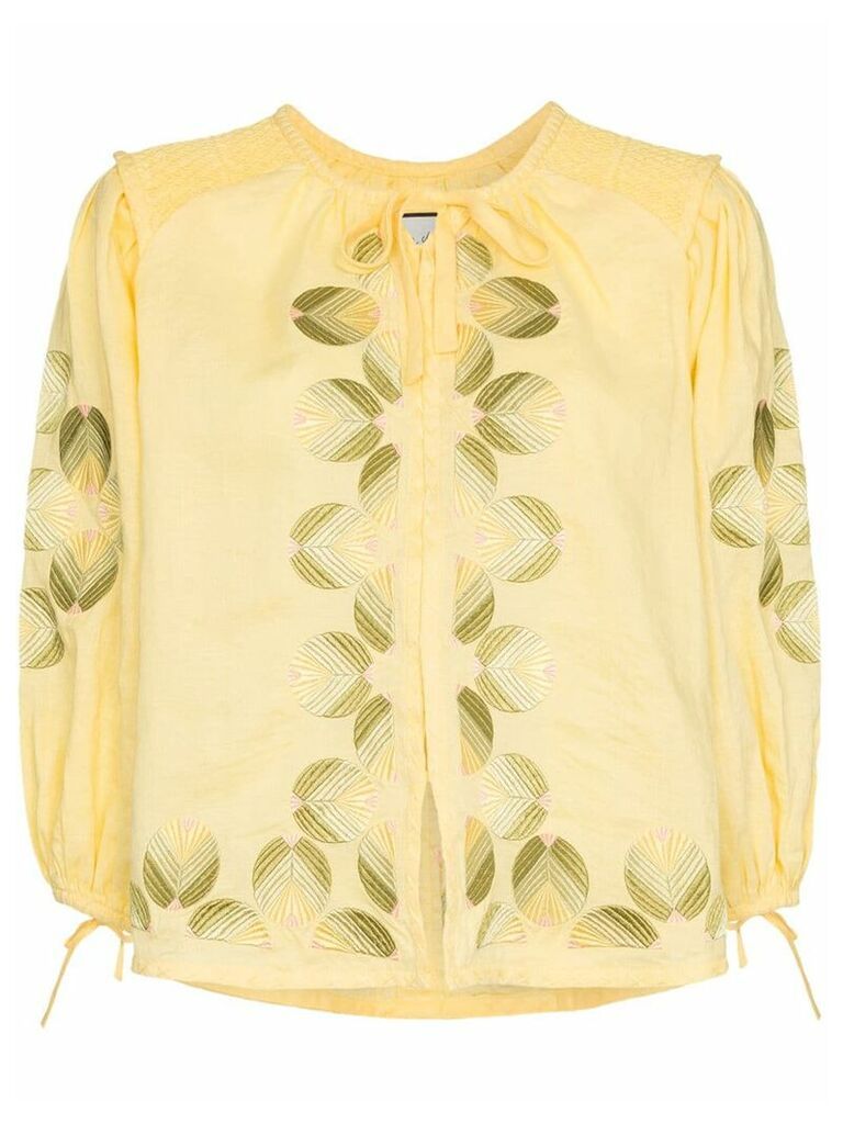 Innika Choo smock linen blouse - Yellow