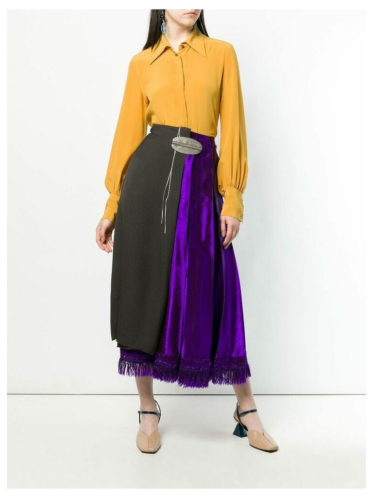 Marni asymmetric wrap front skirt - Brown