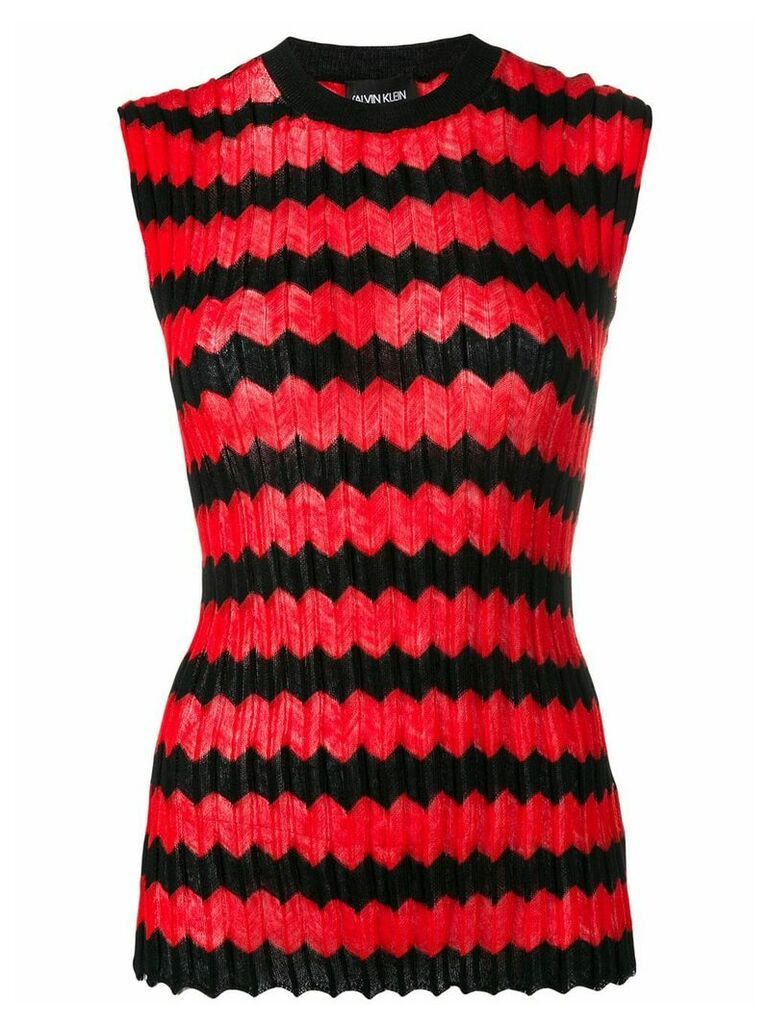 Calvin Klein 205W39nyc zig-zag stripe knit top - Black