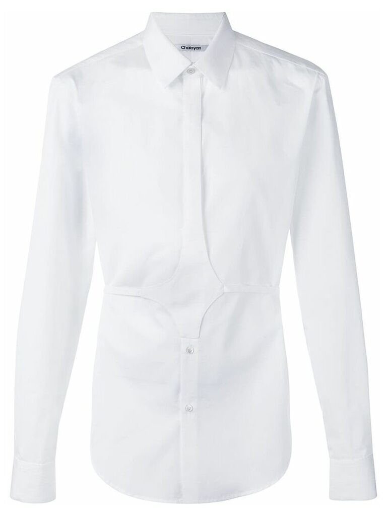 Chalayan button belt shirt - White