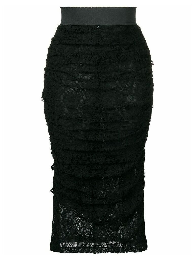 Dolce & Gabbana ruffled lace skirt - Black