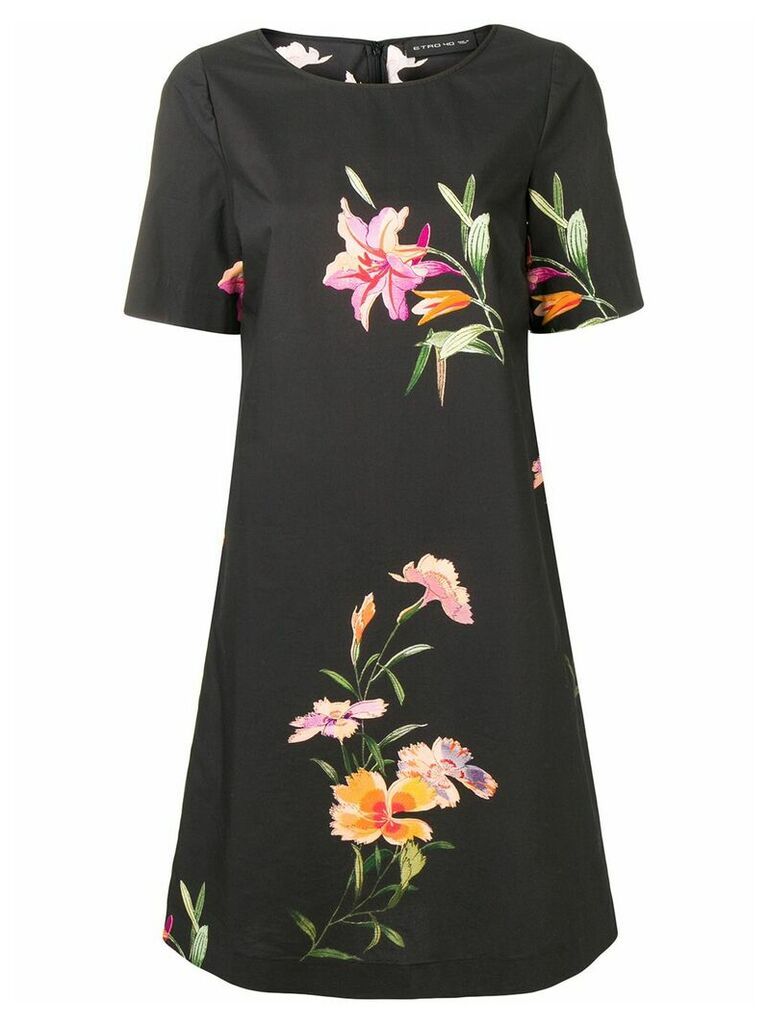 Etro floral print shift dress - Black