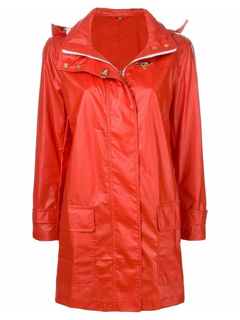 Fay straight-fit raincoat - Red