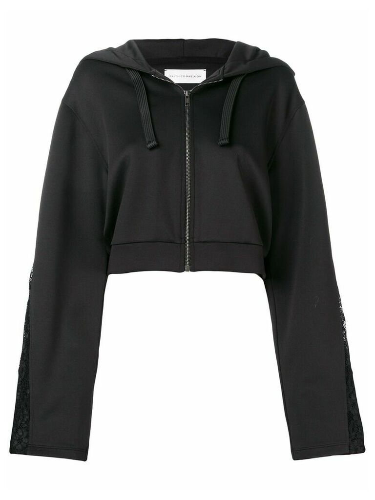 Faith Connexion cropped zipped hoodie - Black
