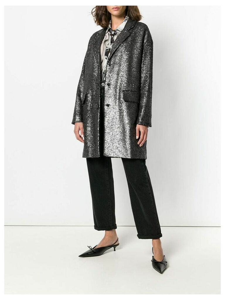 Boutique Moschino sequin embellished coat - Metallic