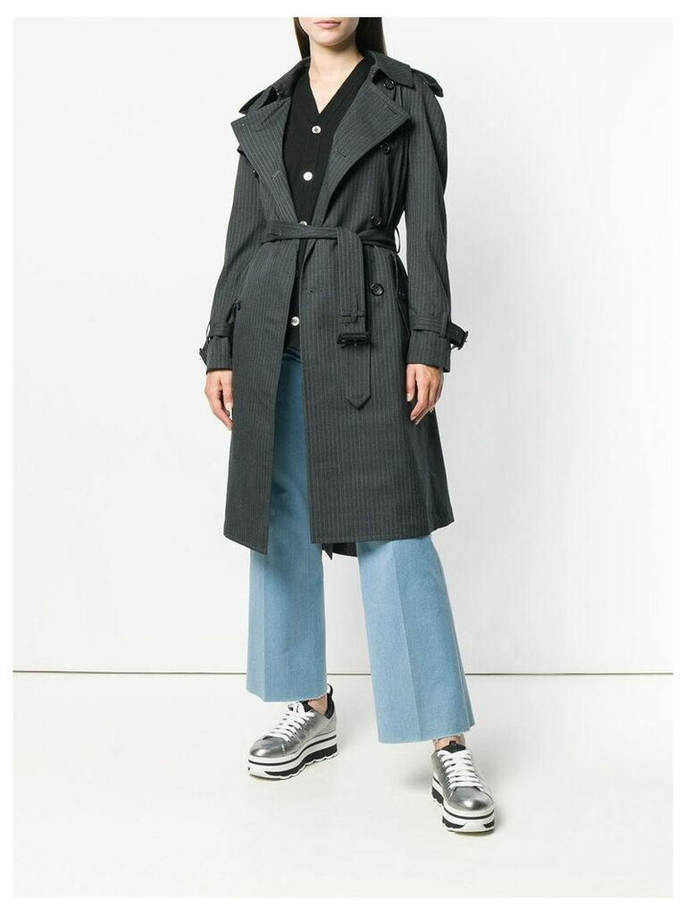 Junya Watanabe pinstripe trench coat - Grey