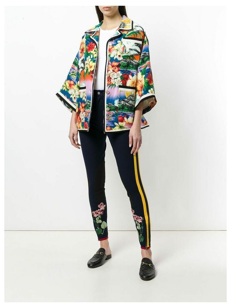 Gucci pocket detail exotic print jacket - Multicolour