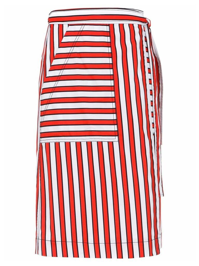 Reinaldo Lourenço striped skirt - Red