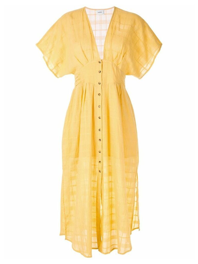 Suboo deep V neck dress - Yellow