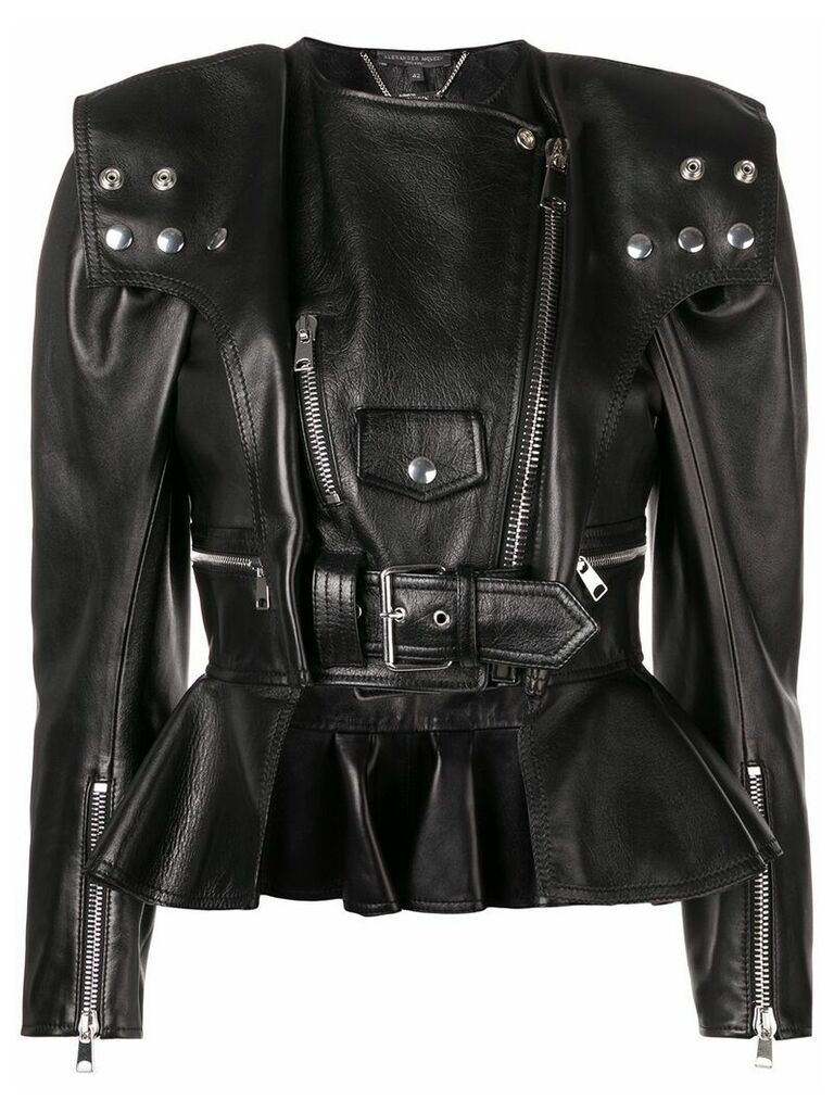 Alexander McQueen peplum biker jacket - Black