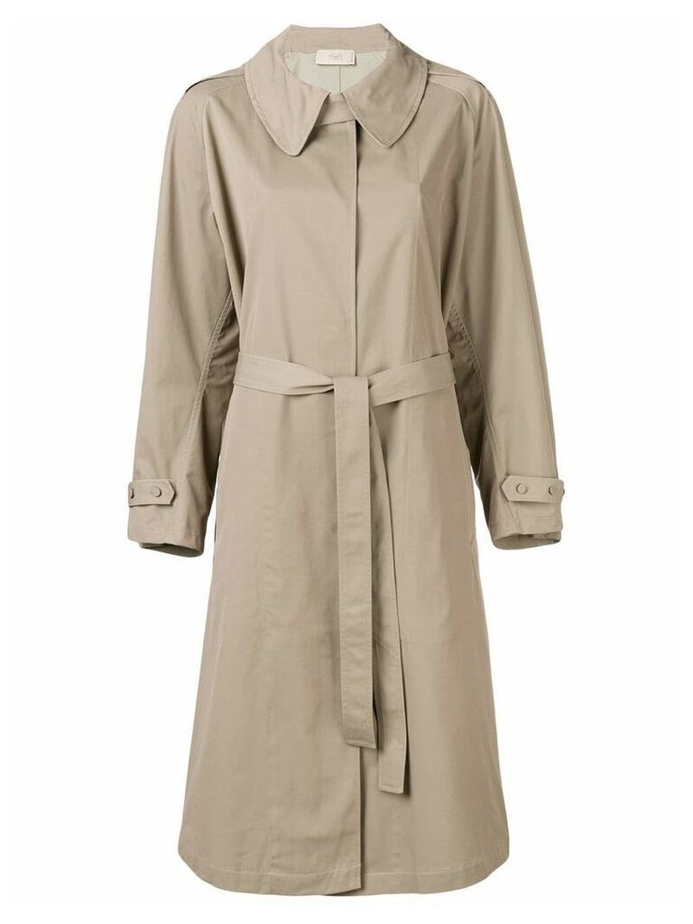Maison Flaneur belted trench coat - Green