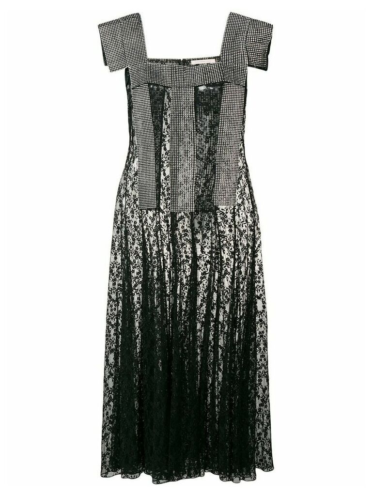 Christopher Kane crystal lace panelled dress - Black