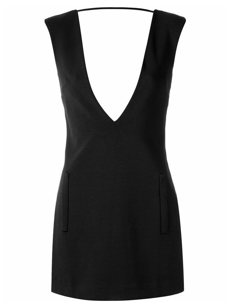 Adriana Degreas deep V-neck shift style dress - Black