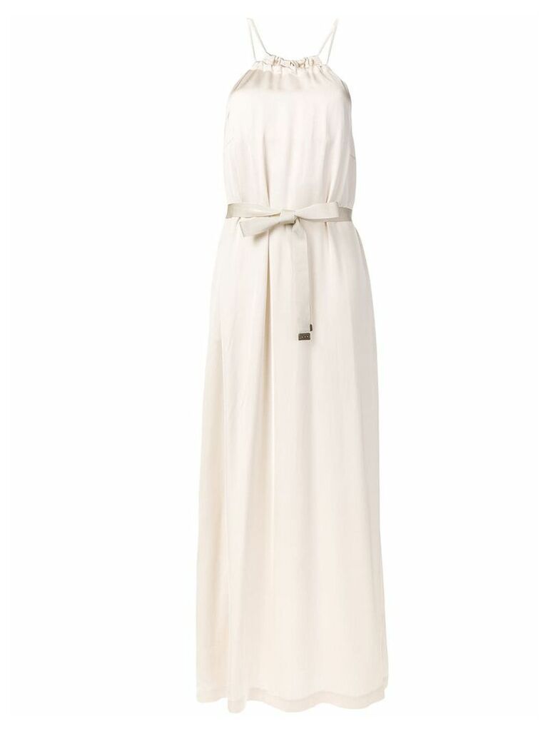 Peserico bow tie maxi dress - White
